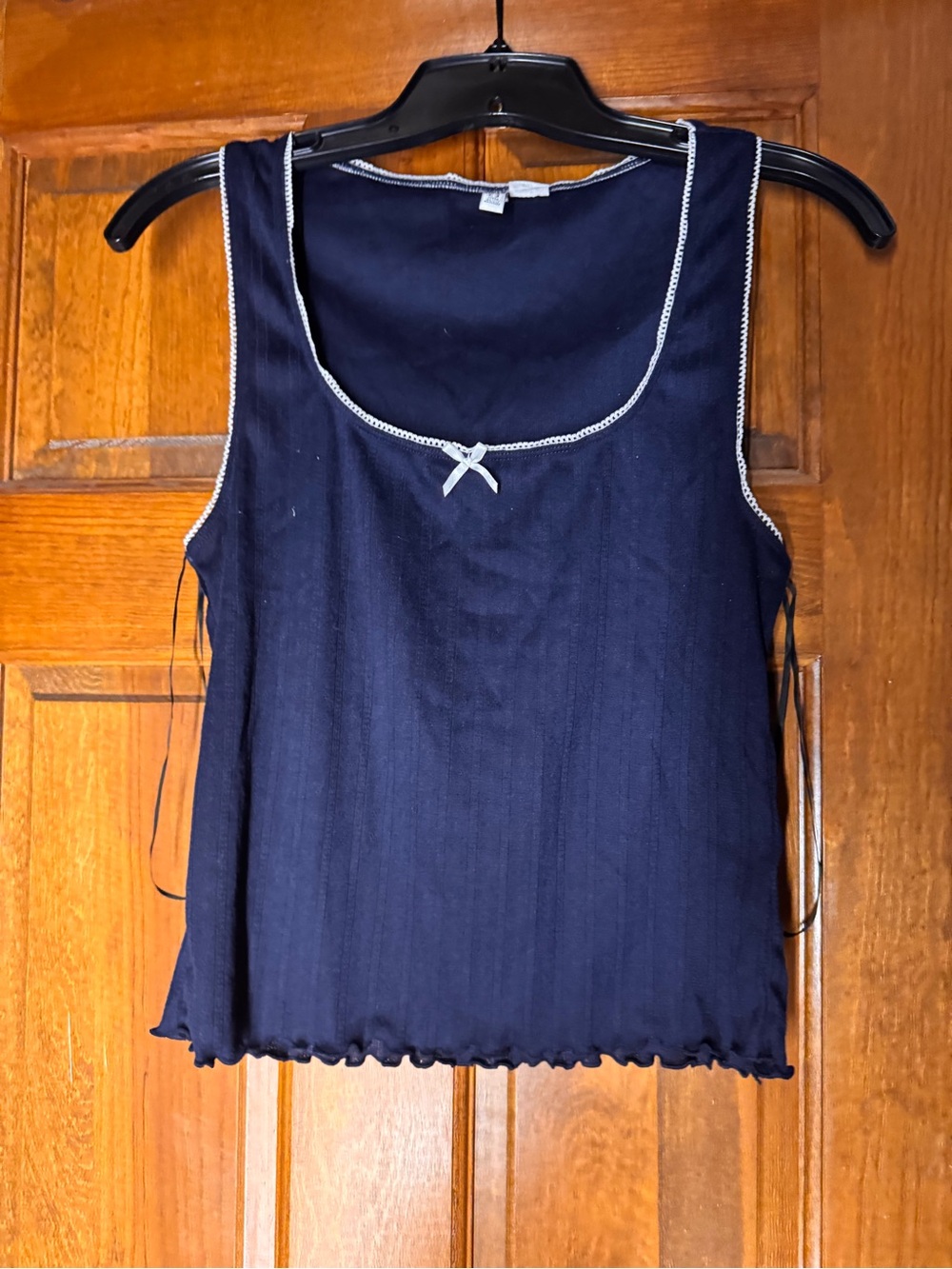 H&M Navy Tank Top with White Contrast Trim